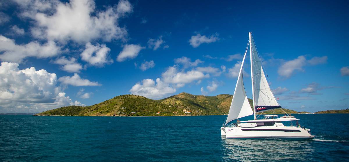 Moorings 5000 under sail in the BVI